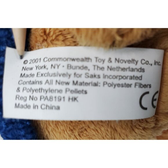Saks Commonwealth Toy & Novelty Co. Teddy Bear In Blue & White Striped Sweater - Picture 6 of 12